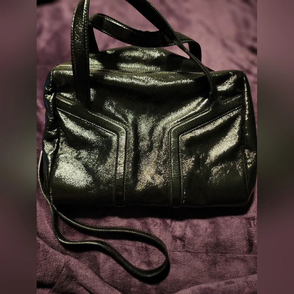 Yves Saint Laurent Black Patent Leather Satchel